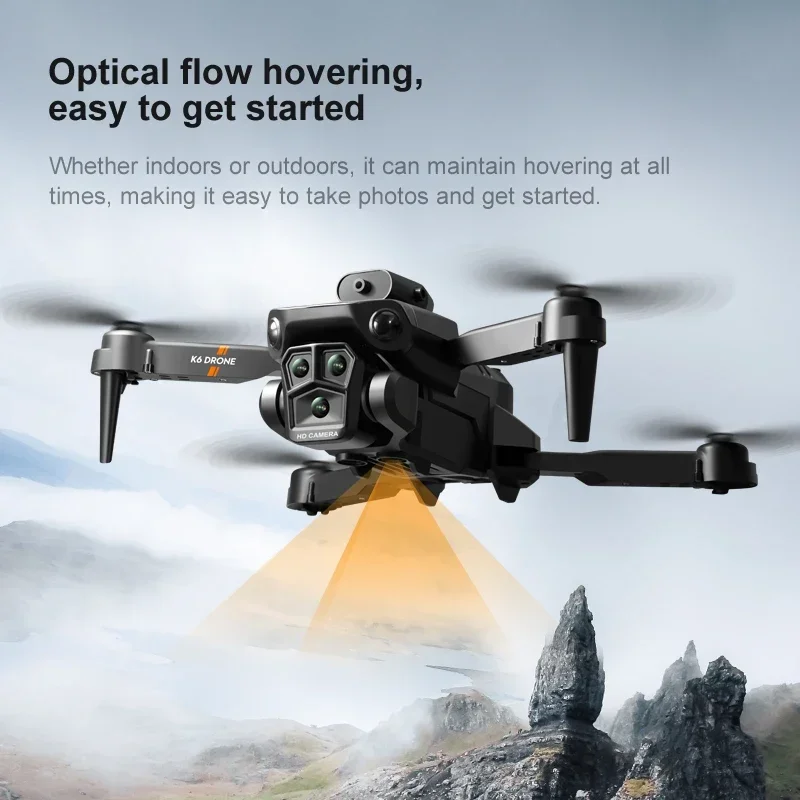 

Optical Flow Localization 4 Sided Obstacle Avoidance Drone Professional 4K HD Three Camera RC Mini Dron Quadcopter Toy Gift