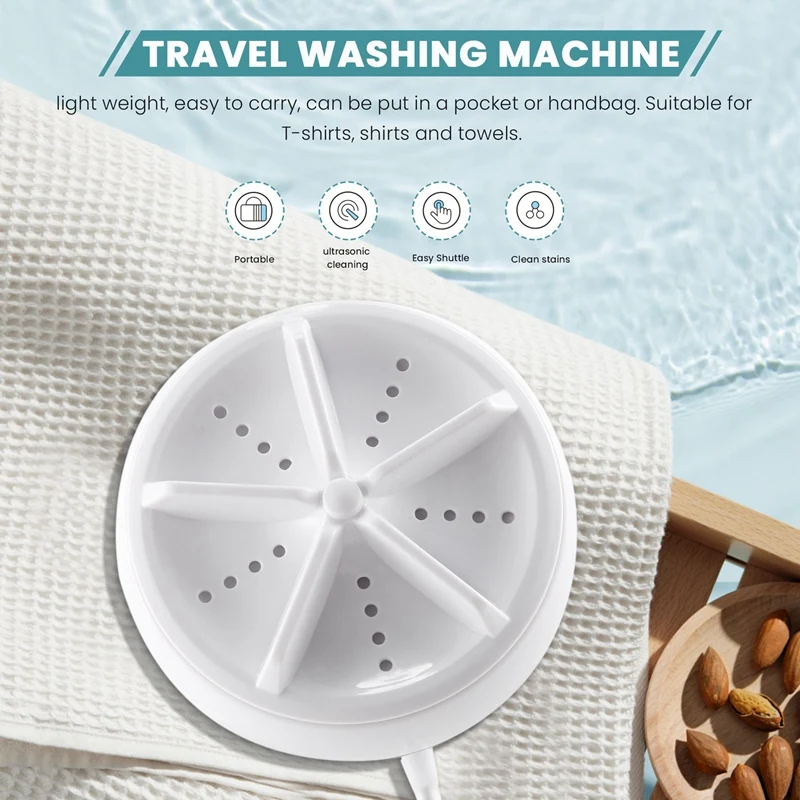 Personal Rotary Washing Machine Portable Ultrasonic Turbine Technology Dirt Washing Machine For Family Travel