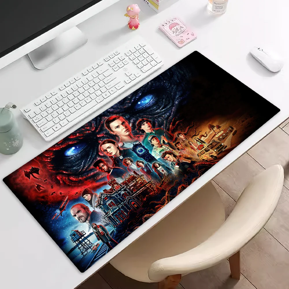 TV S-Stranger Things Mousepad Pad Rubber Table Mat Extended Gaming Lock Edge Keyboard Mat 4