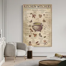 Witches Magic Knowledge Art Painting Gifts Kitchen Witchery Funny Posters and Canvas Prints Decoration Wall Painting Home Decor