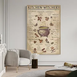 Witches Magic Knowledge Art Painting Gifts Kitchen Witchery Funny Posters and Canvas Prints Decoration Wall Painting Home Decor