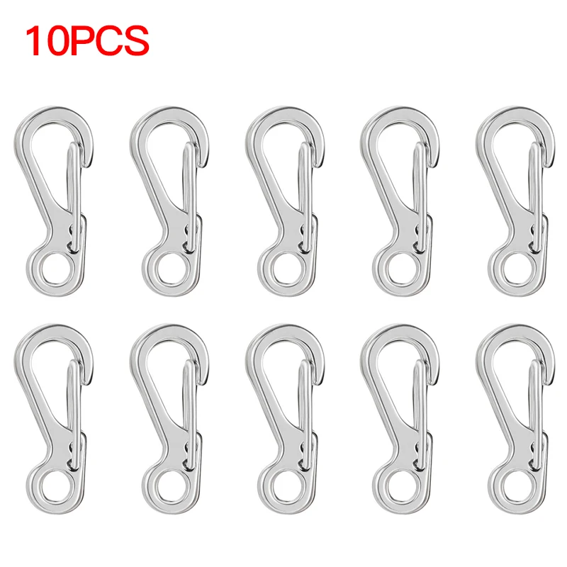 Pocket Key Organizer Clamp Stainless Steel Hanging Buckle Clip w/Keychain 