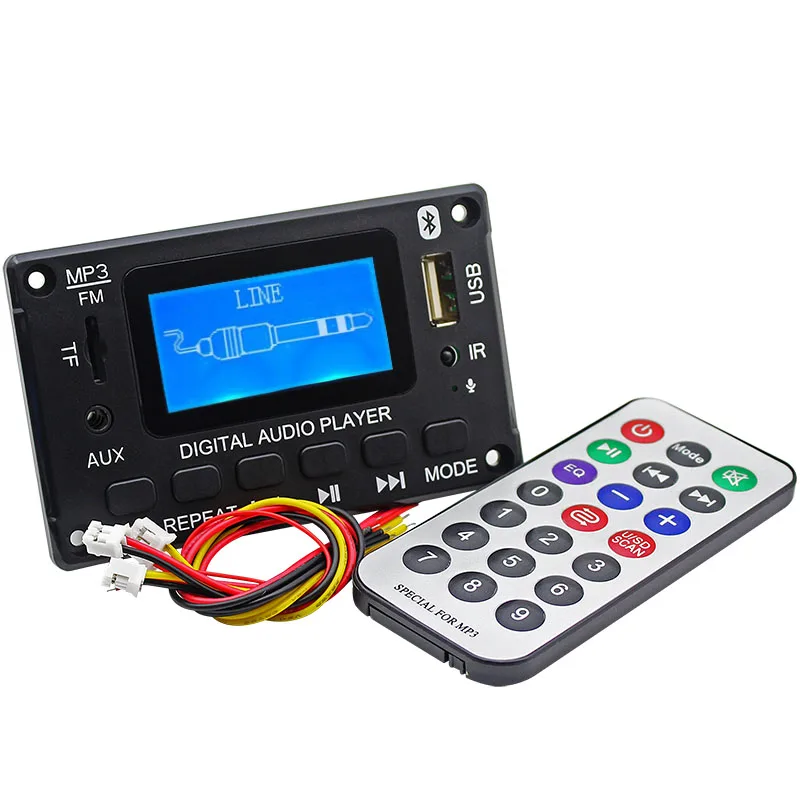 

TF Card USB Flash Drive MP3 Bluetooth 5.0 Decoding Board FM Radio Audio Player DIY Car Audio Box Front Main Board