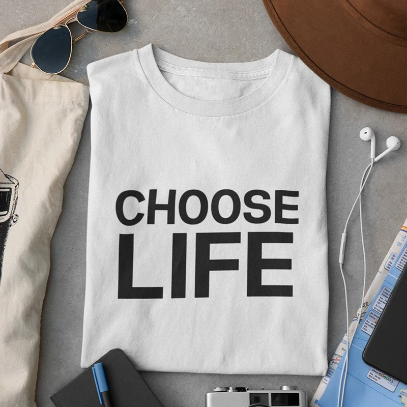 

Choose Life Letter Print Women T Shirts Cotton Religious Harajuku Tshirts Christian Clothes for Ladies Summer Fashion O Neck Top