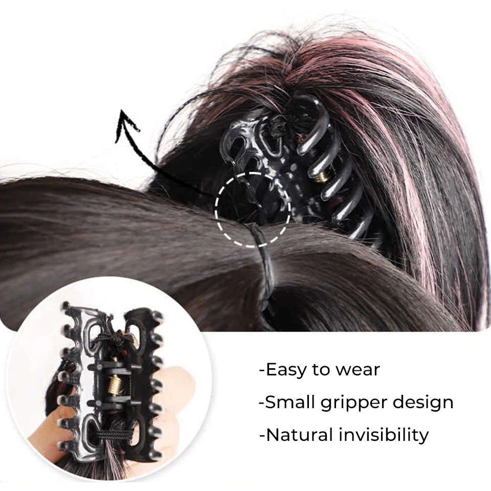 Synthetic Curly Wavy Ponytail Hair Extension Clip On