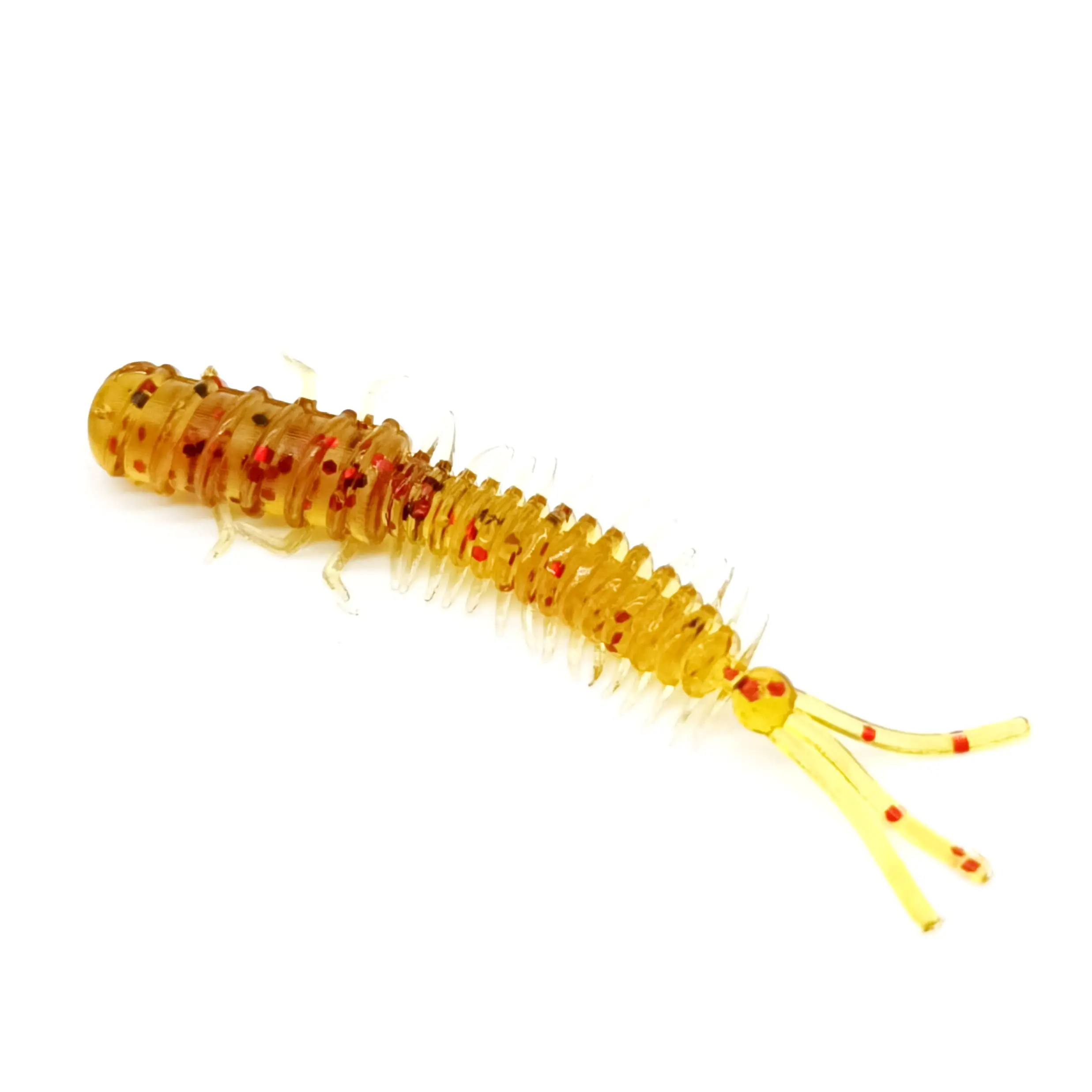 DUODUOYU 10 Stück Wurmköder, Mini-Weichköder, 45 mm, 0,4 g, weicher Silikonköder, künstliche Larve-Gummiköder, Wobbler, Bass-Angelköder