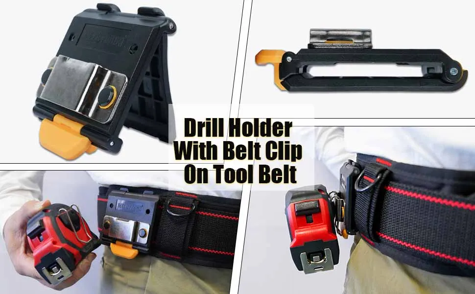Maßbandhalter, Gürtelmaßhalter mit 1 Maßband Gürtelclip Gürtelmaßclip, aufsteckbarer Maßbandhalter – Detail 10