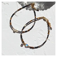 Lii Ji Tiger's Eye Hematite Black Spinel  14K Gold Filled Sparkling Bracelet 17+2cm For Women Girls