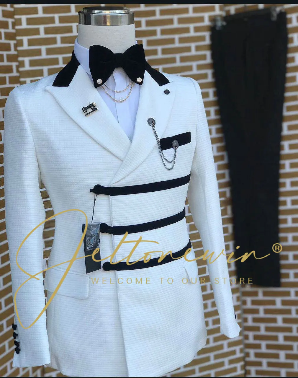 Fashion Style Wedding Men Suits Slim Fit Peak Lapel Blazer Pants 2 Piece Formal Business Groom Wear Tuxedos Costume Homme formal suit