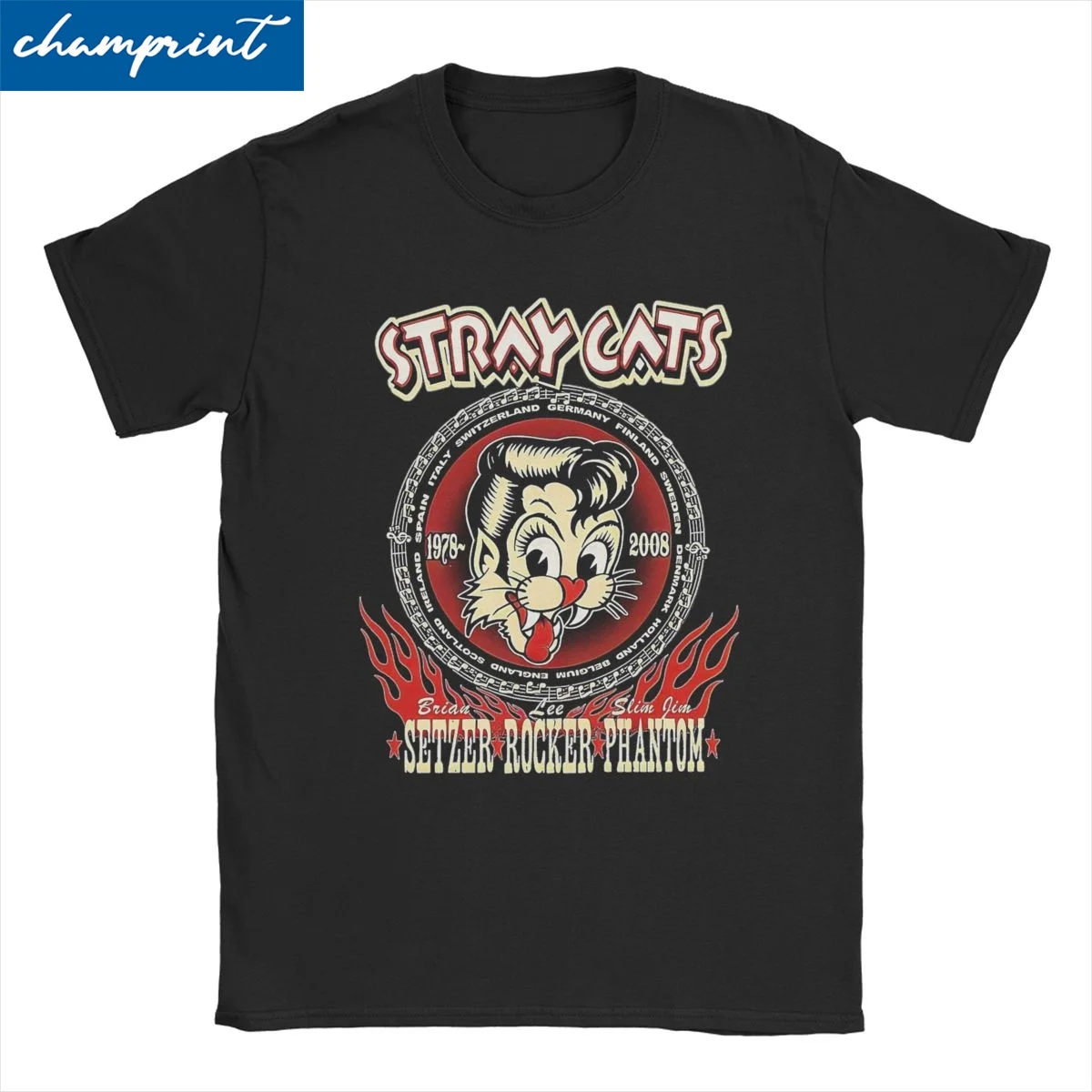 

Винтажные Американские Футболки с изображением бродячих кошек, рок-группы, мужские и женские хлопковые винтажные футболки с круглым вырезом, футболки с изображением бродячих кошек, одежда