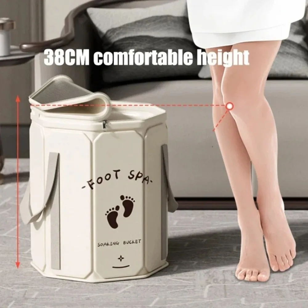 Collapsible Foot Bath Bucket Anti-Leak Oxford Cloth Foot Soak Bucket Large Capacity Space-Saving Foot Spa Bath Tub
