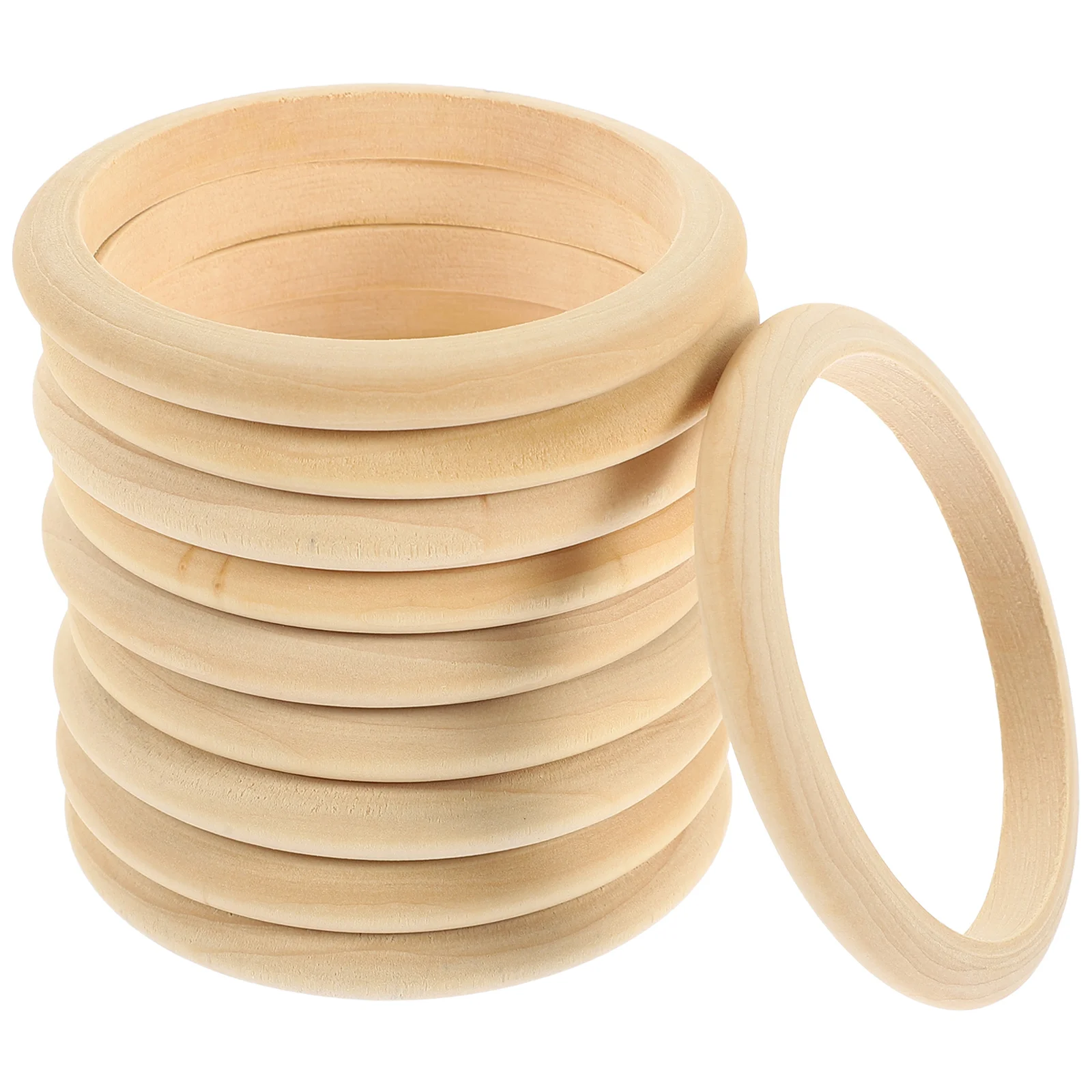 

10 Pcs Bracelets Wooden Unpainted Unfinished Circles And Crafts Unfinidhes Bangle