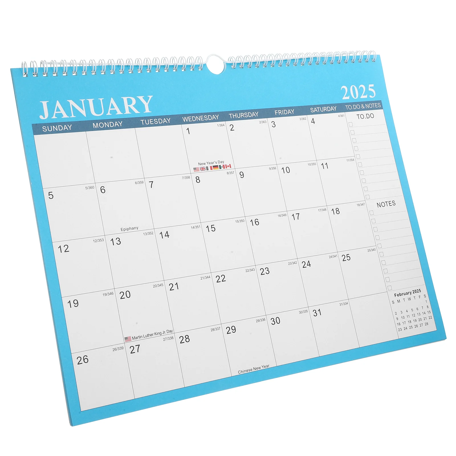 

Настенный календарь 2025 года, аксессуары для дома, офиса, праздника, подвесные прозрачные печатные ежемесячные принадлежности, нежный синий для