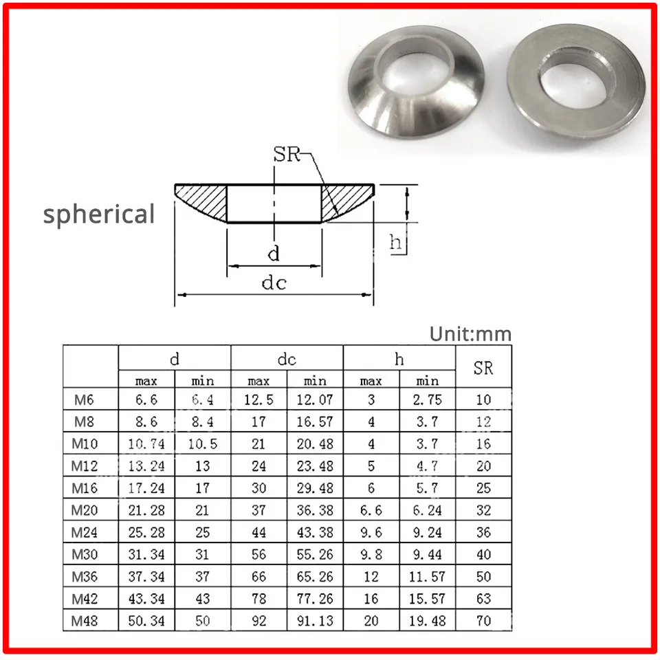 HEXHUASR Senkkopf Unterlegscheiben A2 Edelstahl - 50 Stück M4x13x2.5mm