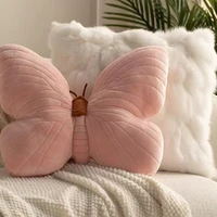 Butterfly Pillow Throwing Pad Short Plush Cushion Cute Girl Pink Toy for Bedroom Sofa Home Decoration Home Textile Cushion 1