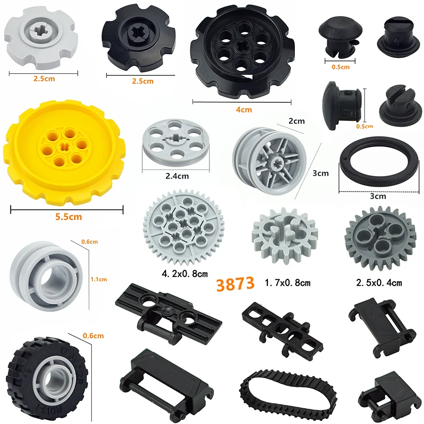 

Technical Parts Bulk Chain Link Gear Tank Building Bricks Track Tread Compatible With 53992 88323 3873 3711 Assembles Particles