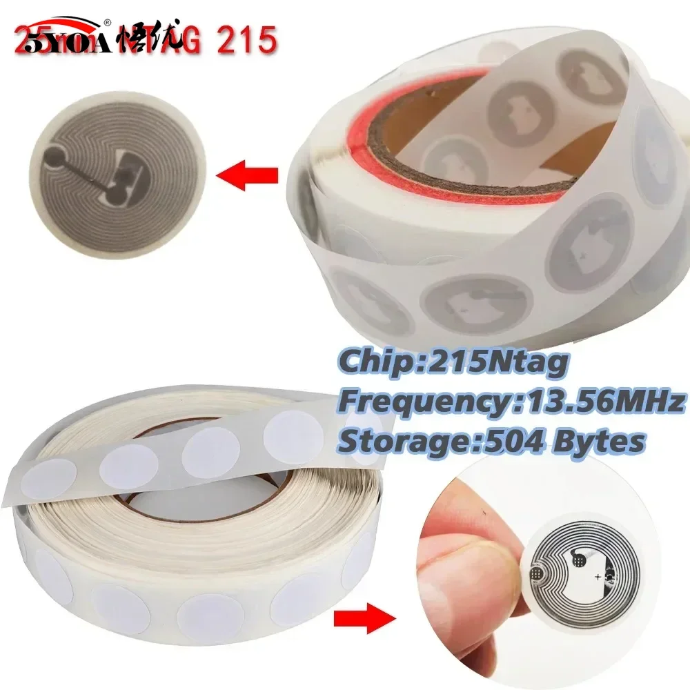 NFC Tags 50pcs 30pcs 10pcs Ntag213 Ntag215 13.56 MHZ 540Bytes RFID Adhesive Labels for Phones