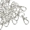 30pcs Swivel Carabiners Keychain Silver Color 3
