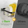 Over The Sink Dish Drying Rack Adjustable Length (25-33in), 2 Tier Dish Rack Over Sink with Multiple Baskets Utensil 6