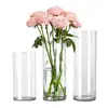 Clear Cylinder Vase Wedding Party Dining Table Centerpiece Decoration Hydroponic Flower Holder Transparent Container 5