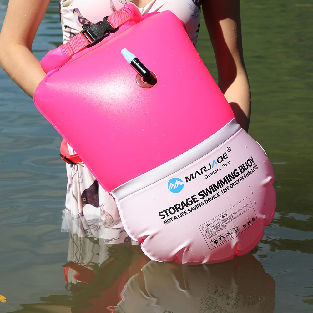 Portable Water Sports Float Signal Tow Bag PVC Clothing Wallet Storage Inflatable Open Swimming Buoy Outdoor Swimming Equipment