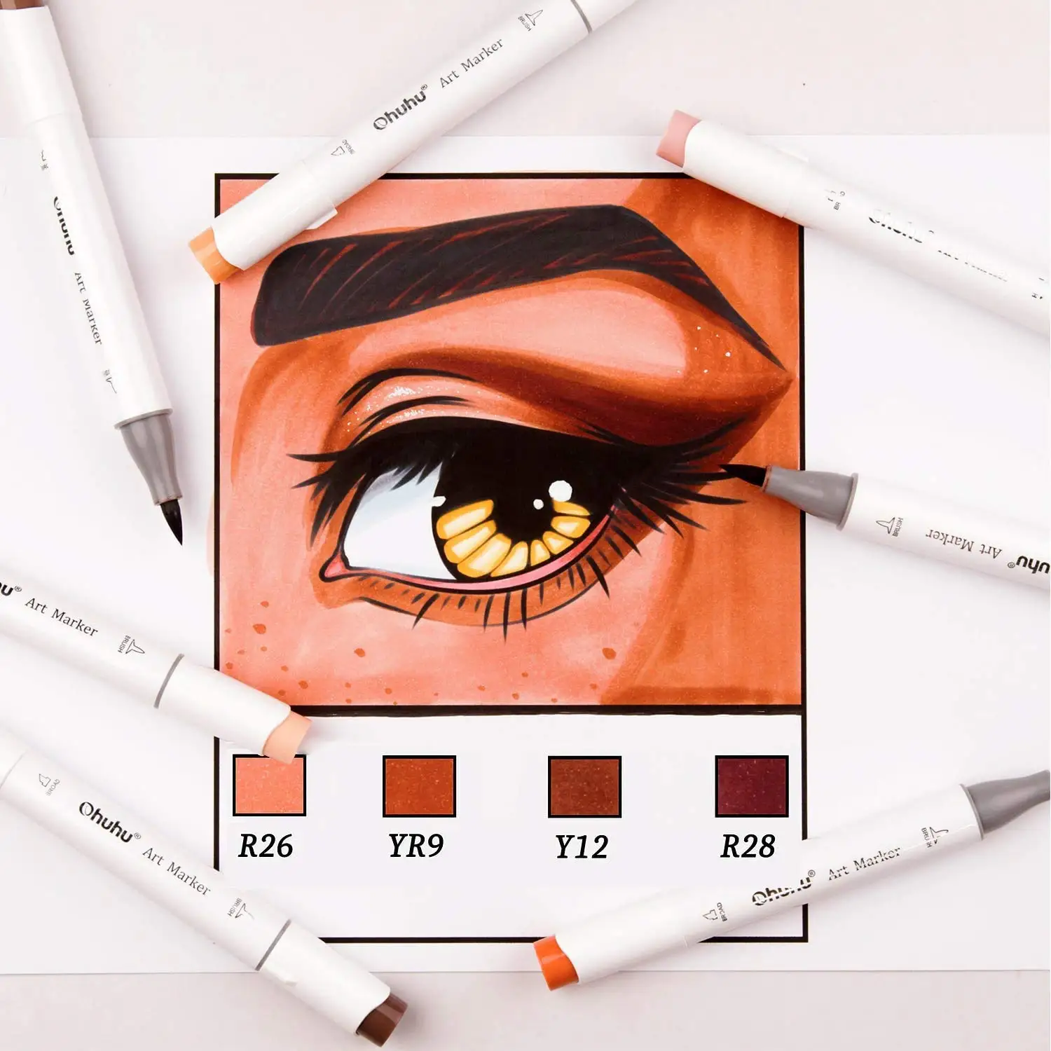 Ohuhu Honolulu 24 Skin Tone Alcohol Marker Set