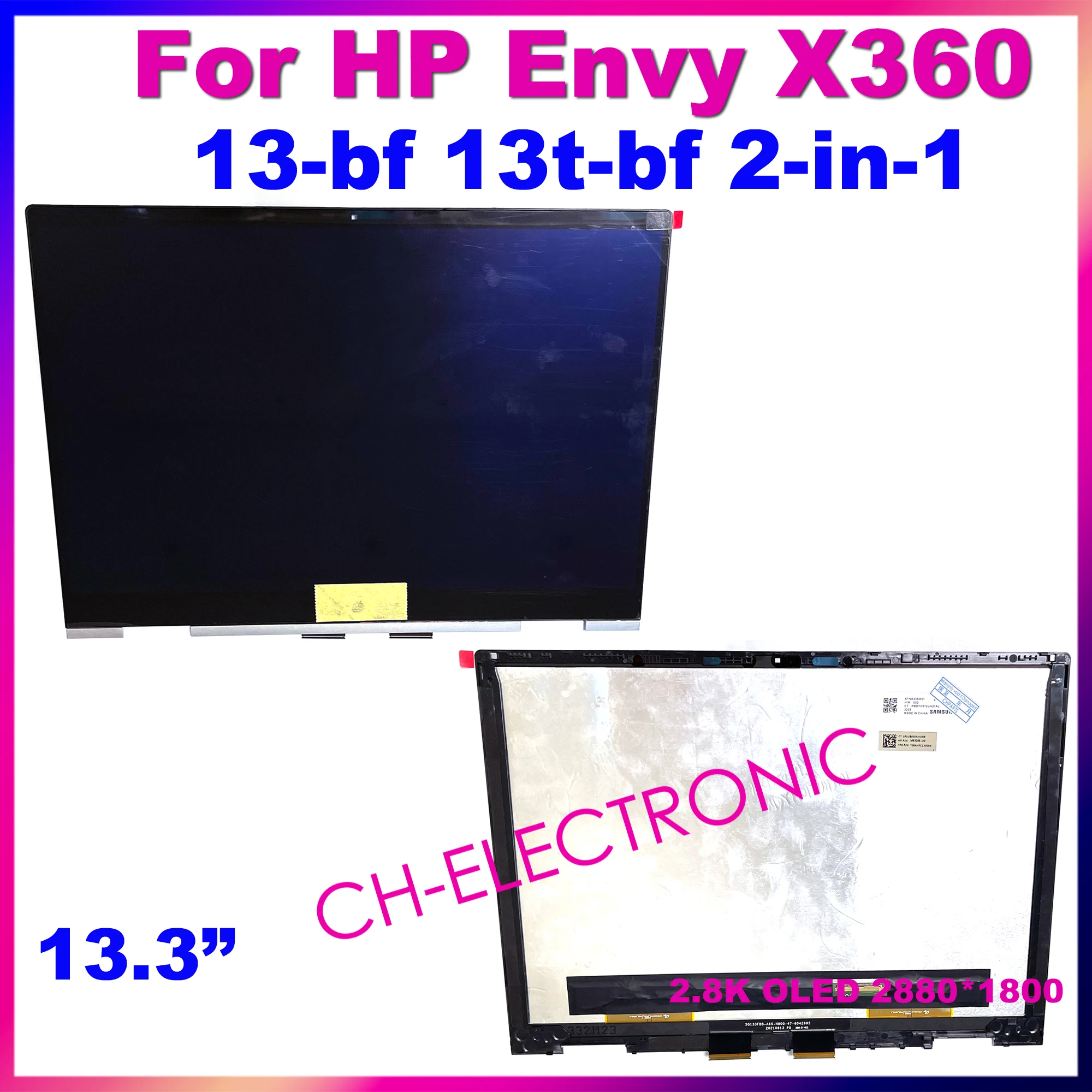

N15664-001 N15665-001 For HP ENVY 13-bf 13t-bf 2-IN-1 2.8K OLED LCD Touch Screen Assembly Replacement Panel 13.3 inch