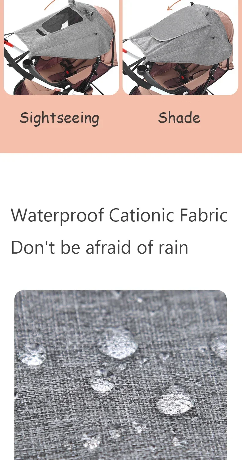 Description Picture 6 of itemUniversal Baby Stroller Accessories Canopy Cover for Prams Infants Car Seat Sun VisorSun Shade UV Protection Sunshade Carriage