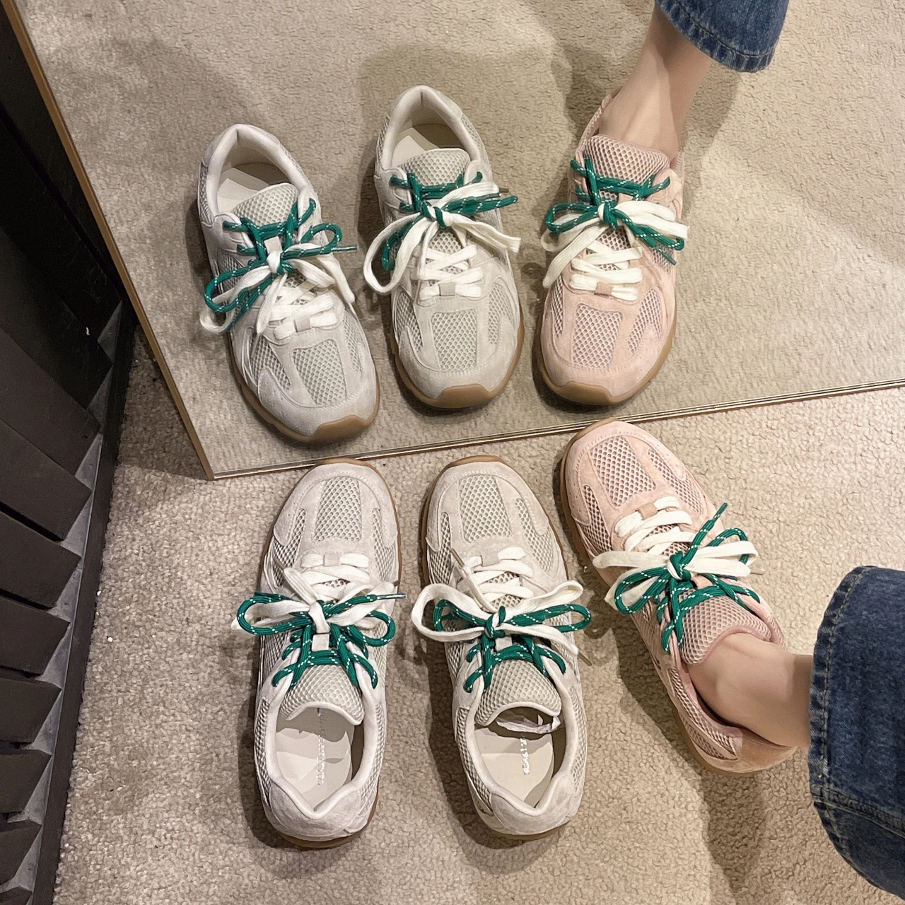 Shoes Woman 2024 Trend Mesh Breathable Women Casual Sneakers Lace-up Vulcanized Shoes Ladies Platform Sneakers Female Shoes