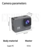 CERASTES Action Camera 4K60FPS with wifi remote control, electronic image stabilization, suitable for diving and outdoor sports. 3