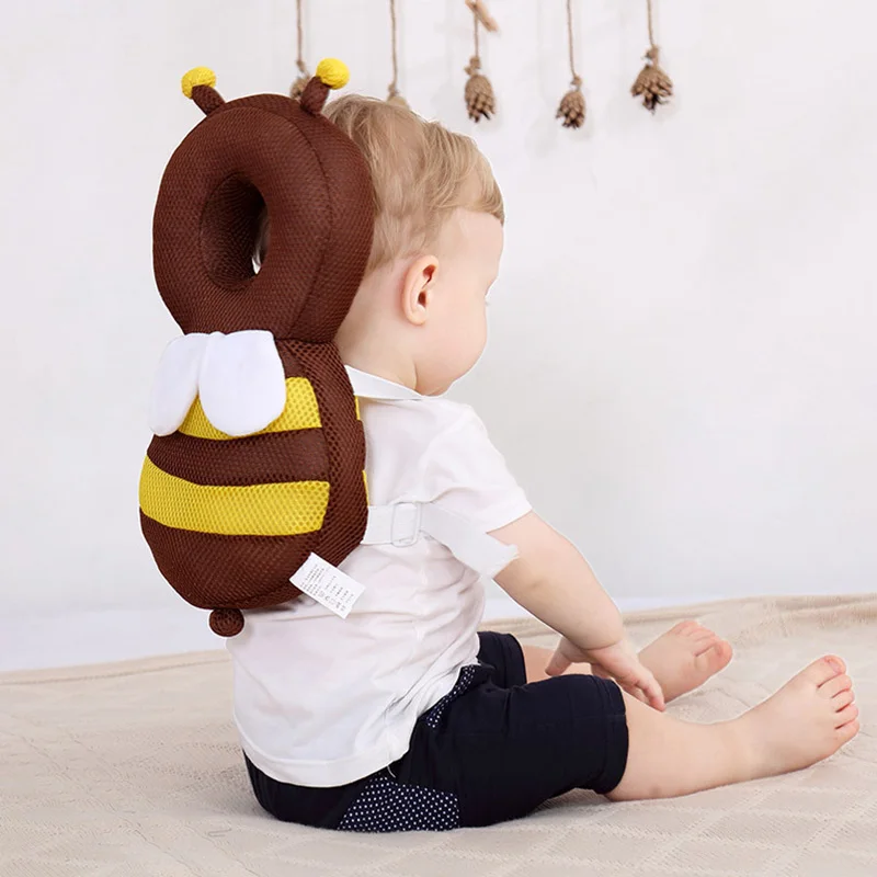 Baby Learn Walk Head Back Protector Anti Fall Cute Cartoon Bee Boys Girls Protect Pillow Kids Newborn Safe Backward Cap Cushion