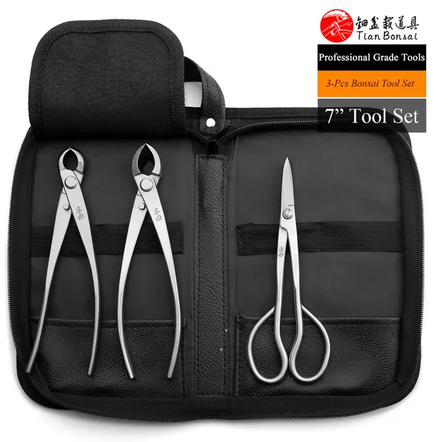 プロ品質の盆栽ツールセット,小型ツールセット,NMKS-01,7インチ