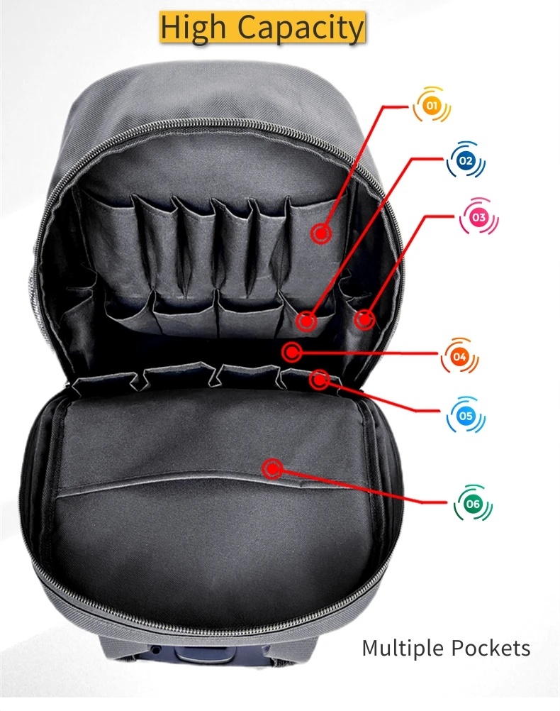 BOLE Double Shoulder Large Size Tool Backpack Multi-Functional Waterproof Wear-Resistant High-Strength Tool Bag power tool bag