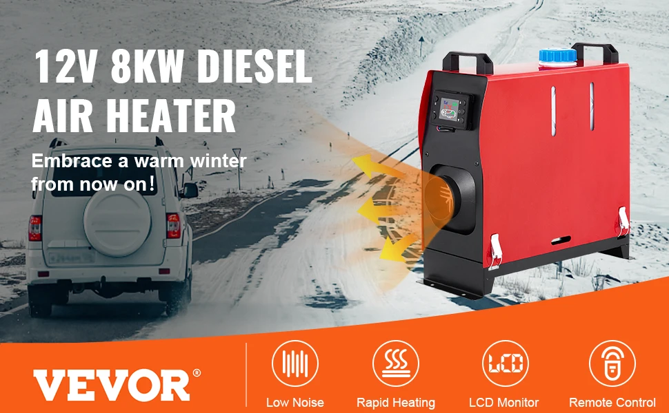 Riscaldatore Diesel Ad Aria VEVOR 5KW - 12V, Per Camion E Interni, Con Telecomando E LCD - Foto 4