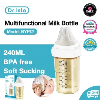 Dr.isla 아기 젖병 PPSU 대장 치아 보호대, 수유 병, 박테리아 조절제, 낙상 방지 간호 젖병, 안전 BPA 프리, 240ml