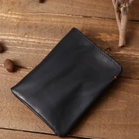 Genuine Leather Wallet Men's Short Vertical Soft Leather Handmade Men's Wallet Top Layer Cowhide Retro Ultra-thin Leather Clip 2