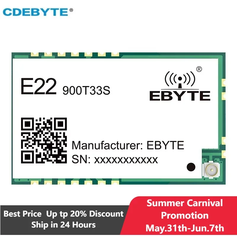 868/915mhz 2W lora Szikratávirát Modul CDEBYTE E22-900T33S IPEX Lovat vált Térhálósodás 16KM stv Táv LBT RSSI SMD Modul