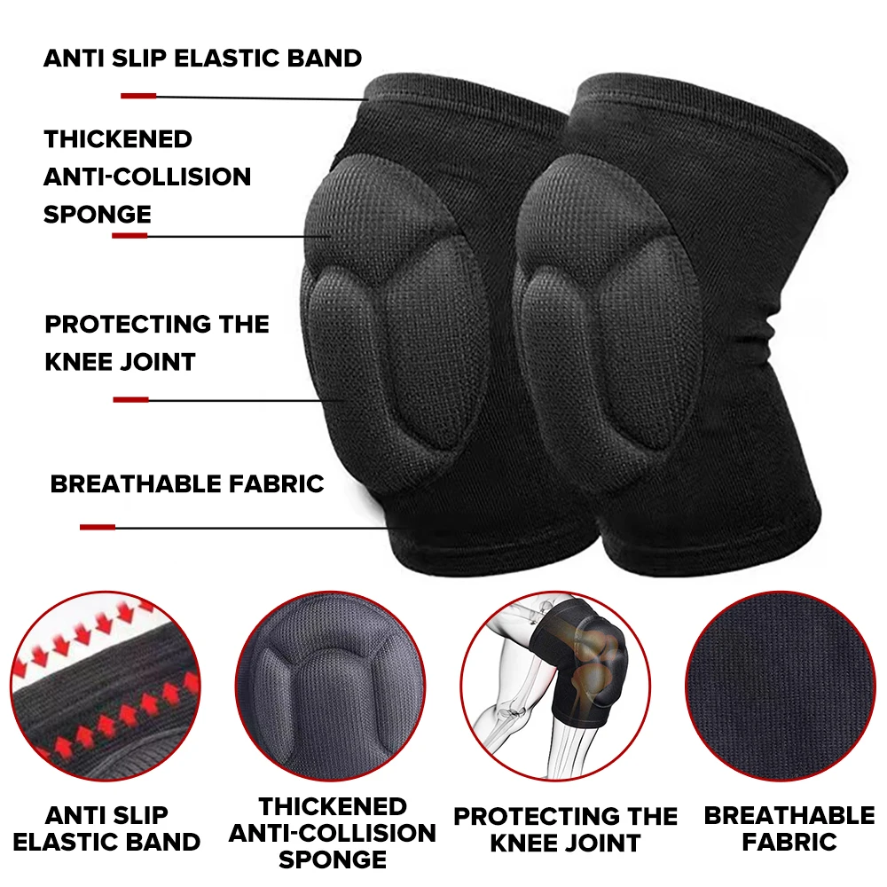 1 Paar Verdikte Bescherming Sportkniebeschermers Elastische Kniebeschermers Ondersteunen Fitness Uitrusting Basketbal Volleybal Brace Protector Unisex