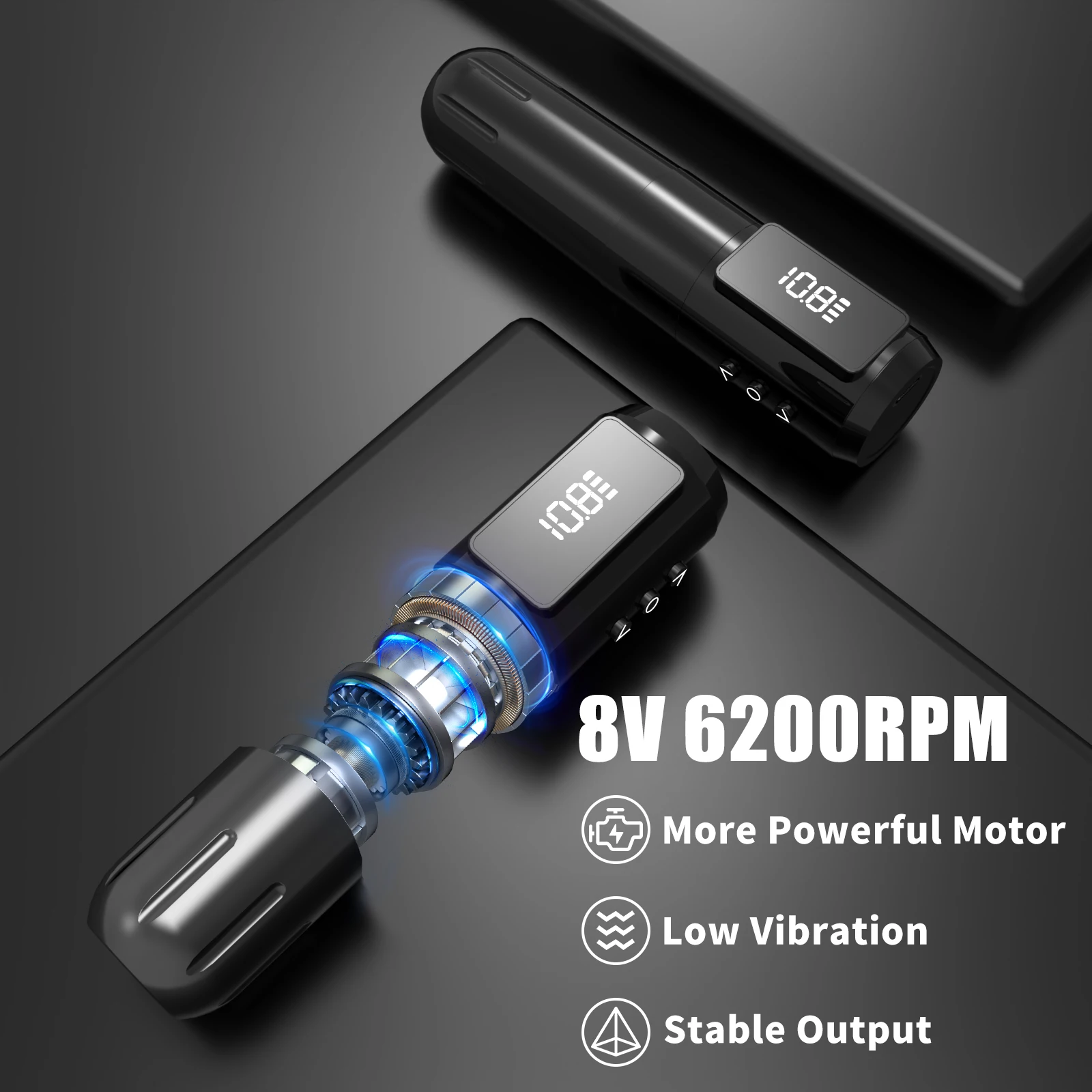 YILONG Wireless Tattoo Gun Kit 1600MAH Power LED Screen 3.5MM Stroke Rotary Tattoo Machine Pen Set for Beginners