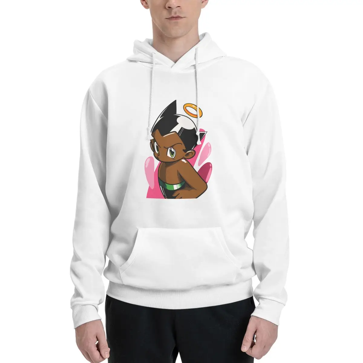 

Couples Plus Velvet Hooded Sweater Tetsuwan Atom Anime Astro Boy 19 Novelty sexy Hooded rope pullover High grade Activity