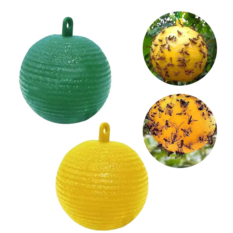 Riutilizzabile Hanging Fly Trap Ball Fruit Fly Catcher Trappola Appiccicosa Fly Outdoor Usa E Getta Wasp Bee Trappola Per Insetti Controllo Dei Parass