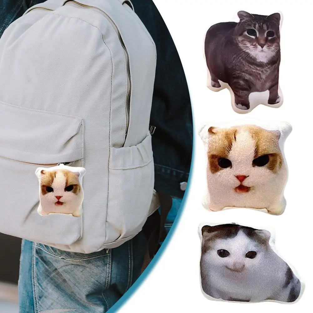 Tragbare sprechende Katze zum Zusammendrücken für die Tasche, Katzenstimmen-Schlüsselanhänger mit Sound, Dekompression, weicher Plüsch, realistischer Miau-Sound, Kinderspielzeug – Detail 6
