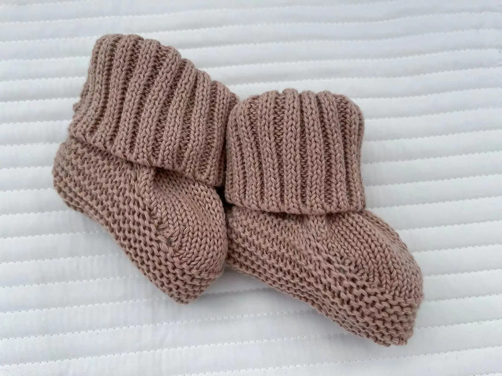 Infant Baby Neutral Booties 100% Cotton Knit Baby Socks Unisex Toddler Baby Shoes Shower Gift 4