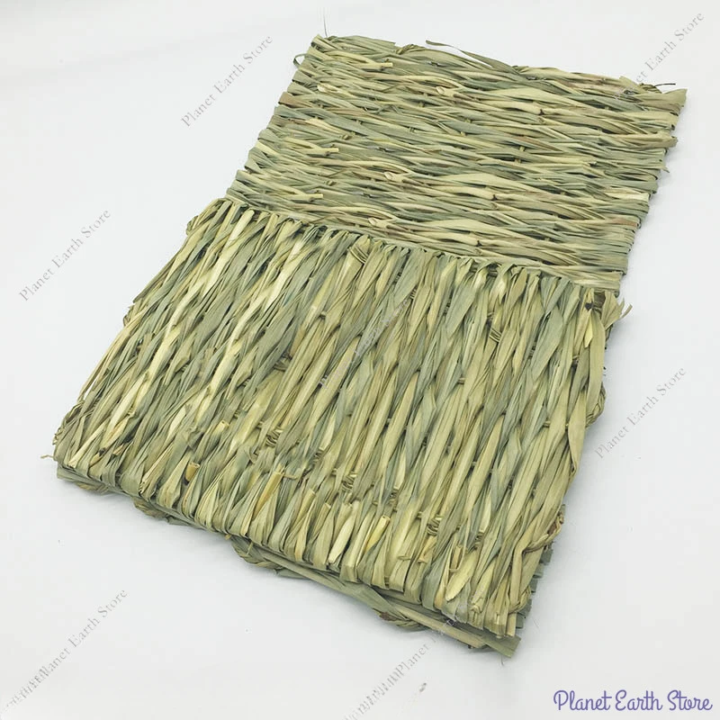 Rabbits Bunny Grass Mat Small Animal Woven Hay Mat Hamster Piggy Guinea Pig Hutch Pad Pet Weaving Bed And Chew Toy 2 Size