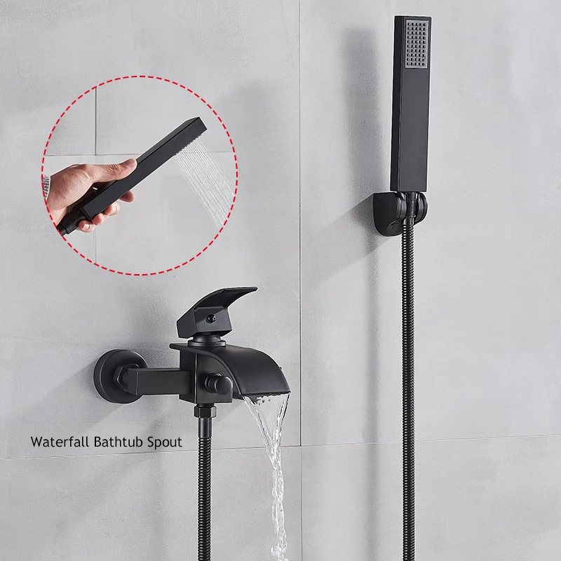 Chrome Waterfall Bathtub Faucet Wall Mounted Tub Tap Hot Cold Water Mixer Bath Shower Robinet Baignoire bathtub faucet,water mixer