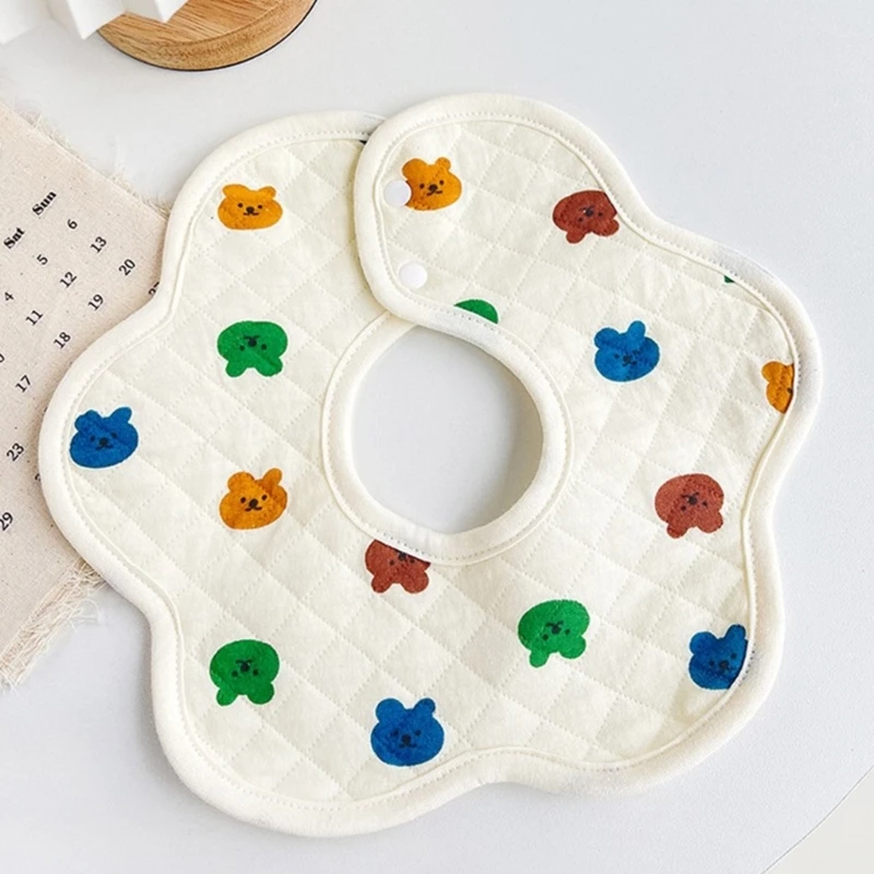 

Мультяшные детские слюнявчики мягкие и абсорбирующие Слюнявчики с принтом в форме цветка слюнявчик для кормления младенцев