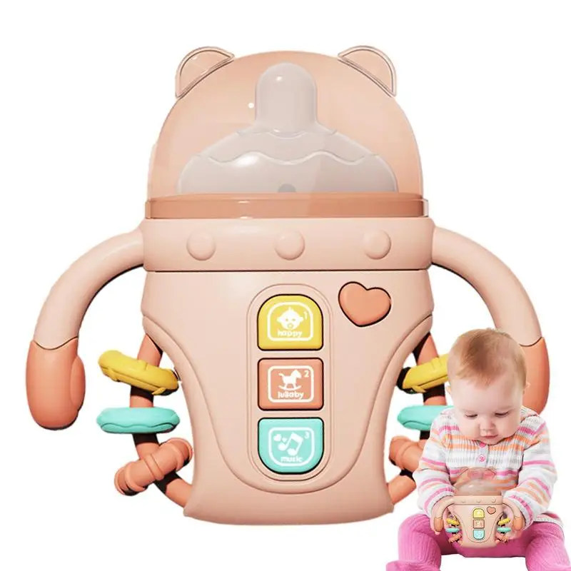 

Babies Rattles Toys Feeding Bottle Hand Rattles Toys With Sound Rattle Shaker Set For Infants Shower Gifts For Boys Shaker &