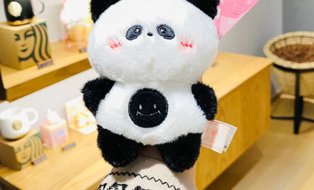 パンダドール キーホルダー付き 黒と白 パンダドール キーホルダー付き