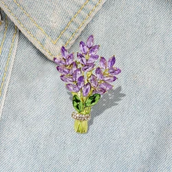 with new design sense Crystal brooch Lavender bouquet brooch