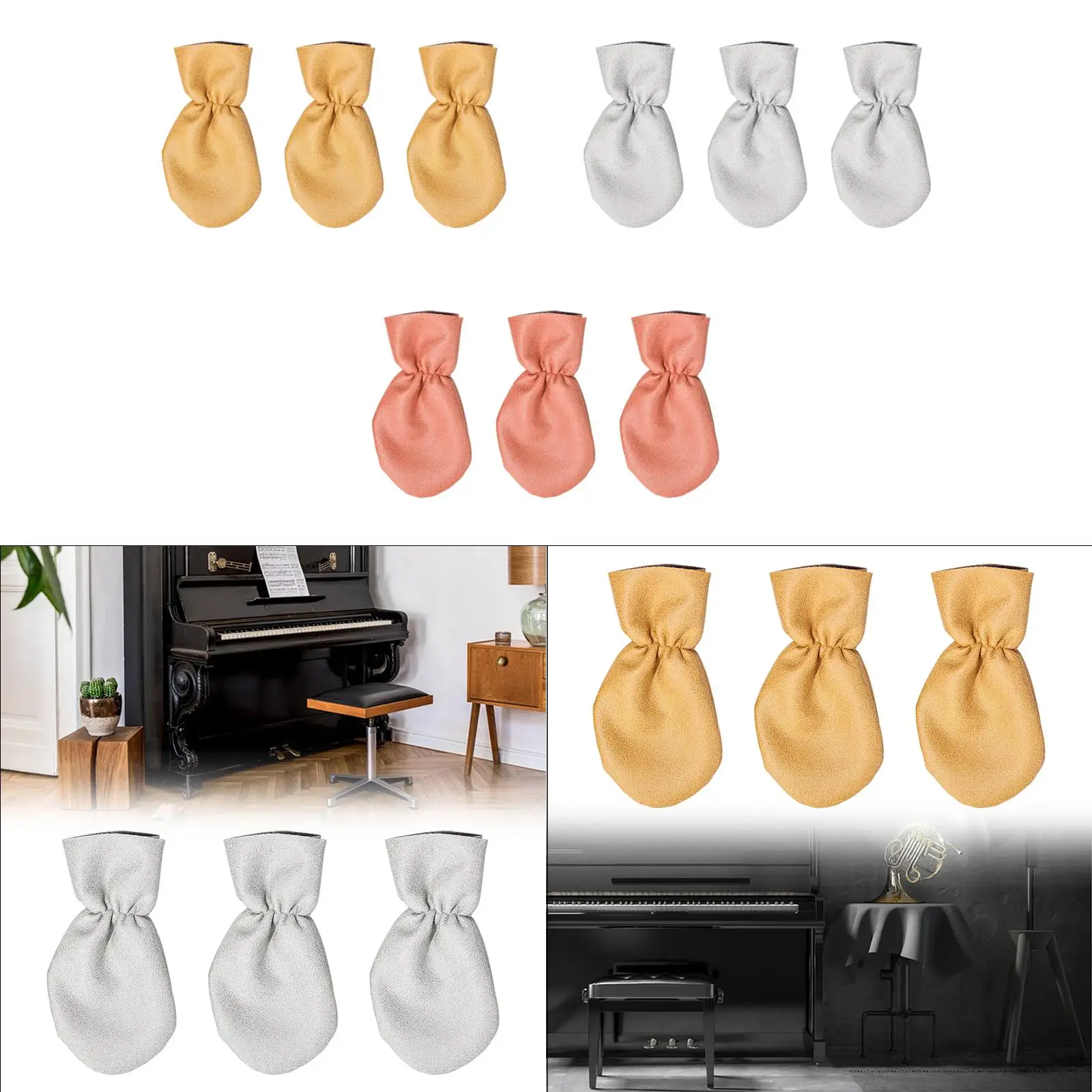 3x Piano Pedal Dust Cover Musical Instrument Protective Case for Grand Piano